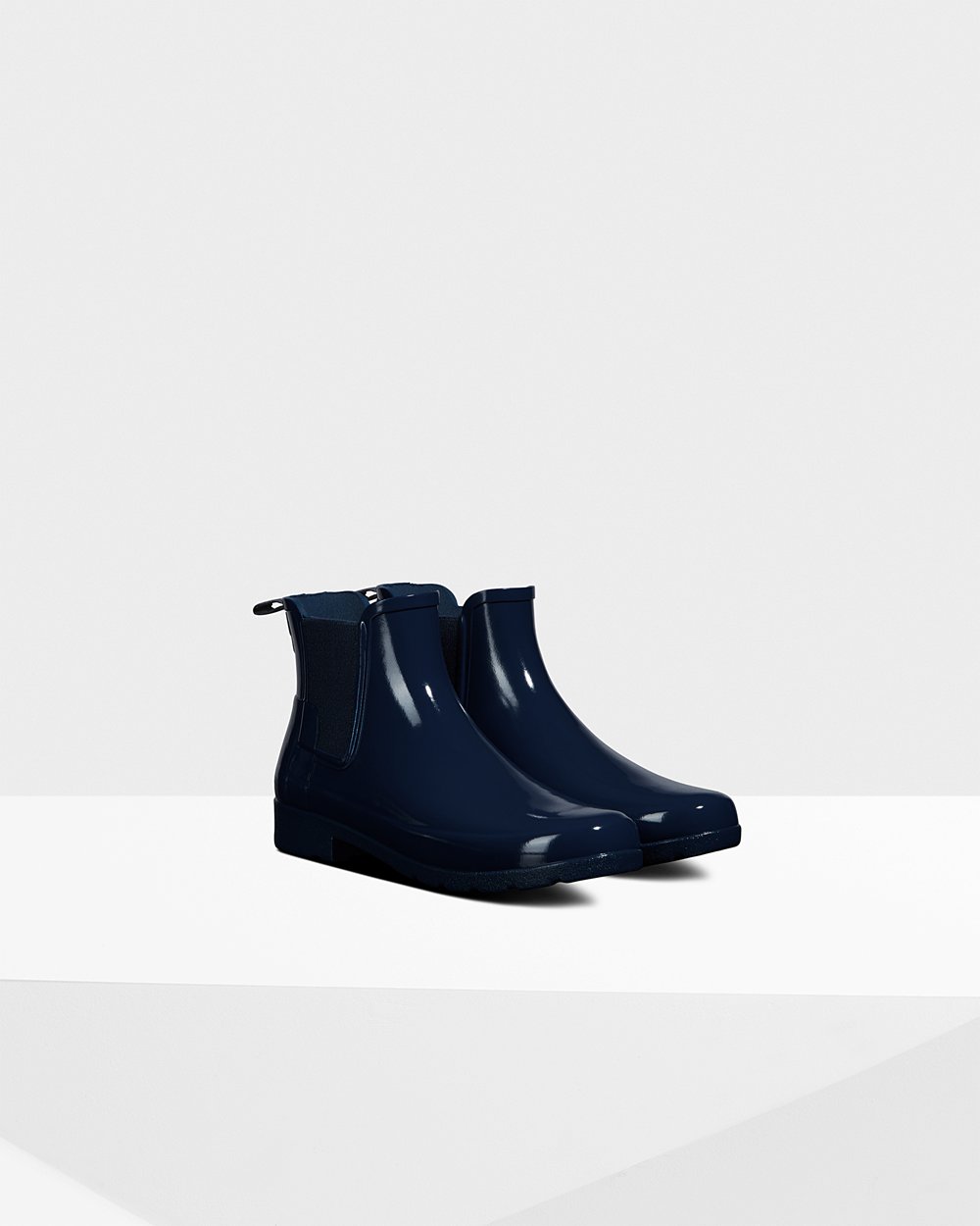 Chelsea Boots Dames - Hunter Refined Gloss Slim Fit - Donker Blauw - 58DZKBEQT